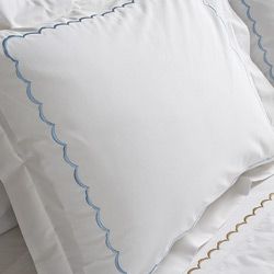 Scallop Embroidery 300 Thread Count Cotton Percale 3 piece Duvet Cover Set Duvet Covers