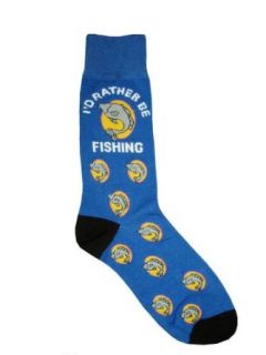 I'D Rather Be Fishing Blue Sock Fantasy Hosiery Clothing