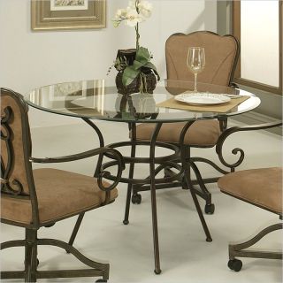 Pastel Furniture Westport 48" Round Glass Dining Table in Brown   QLWT510020000 819 KIT