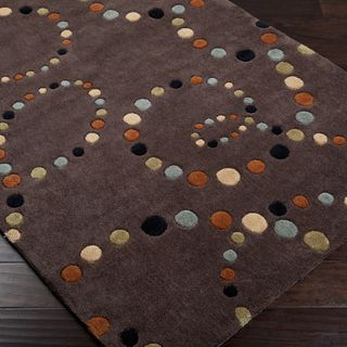 Hand tufted Contemporary Retro Chic Brown Brown Abstract Rug (5' x 8') Surya 5x8   6x9 Rugs
