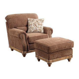 Emerald Grand Rapids Brown Chair and Ottoman Set Chairs