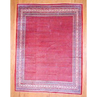 Persian Hand knotted Mir Red/ Ivory Wool Rug (9'6 x 12'6) 7x9   10x14 Rugs