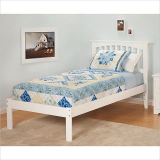 Atlantic Furniture Mission Bed with Open Foot Rail in White   AR87X1002
