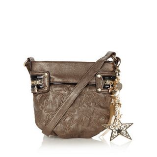 Floozie by Frost French Bronze metallic star quilted cross body bag