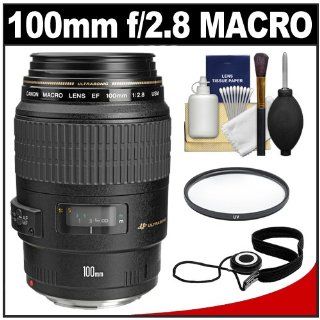 Canon EF 100mm f/2.8 Macro USM Lens + UV Filter + Accessory Kit for EOS 60D, 6D, 7D, 5D Mark II III, Rebel T3, T3i, T4i Digital SLR Cameras  Camera Lenses  Camera & Photo