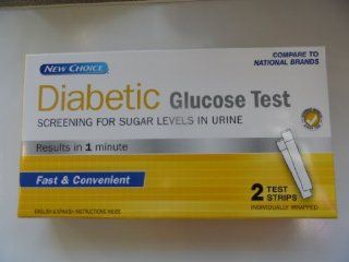 Diabetic Glucose Test (in Urine), results in 1 minute, 2 test strips, individually wrapped Health & Personal Care