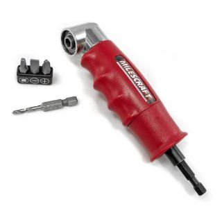 Milescraft 1302 Drive90 Right Angle Drilling and Driving Power Drill Attachment with 1/4 Inch Hex Quick Change Drive and Magnetic 1/4 inch Socket   Power Drill Bit Extensions  