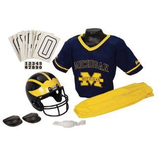 Michigan Wolverines Youth Ncaa Deluxe Helmet And Uniform Set (Medium)  Sports Related Merchandise  Sports & Outdoors