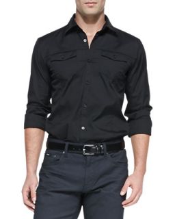 Mens Double Pocket Shirt, Black   Boss Hugo Boss   Black (MEDIUM)
