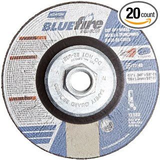 Norton Blue Fire Right Cut Right Angle Grinder Reinforced Depressed Center Abrasive Cut off Wheel, Type 27, Zirconia Alumina, 5/8" 11" Hub, 4 1/2" Diameter x 0.045" Thickness (Pack of 10) Abrasive Cutoff Wheels Industrial & Scient