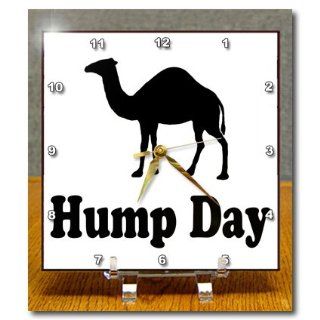 3dRose dc_159637_1 Hump Day Camel Wednesday Desk Clock, 6 by 6 Inch  
