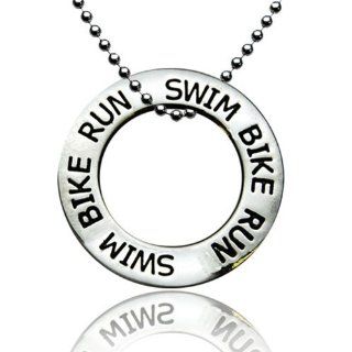 Triathlon Message Ring Pendant Necklace Sports & Outdoors