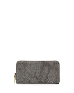 Textured Shimmer Zip Wallet, Charcoal   Deux Lux