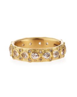 Yellow Gold Lacy Eternity Stackable Ring   Armenta   Yellow