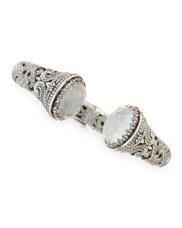Aura Silver & Mother of Pearl Hinged Bracelet   Konstantino   White/Silver