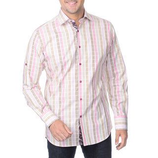 Franco Negretti Mens Pink Check Woven Shirt
