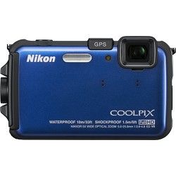 Nikon COOLPIX AW100 16MP Waterproof Shockproof Freezeproof Blue Digital Camera