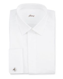 Mens Oxford French Cuff Dress Shirt, White   Brioni   White (39/15.5L)