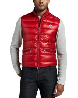 Mens Gui Puffer Vest, Red   Moncler   Red (4)