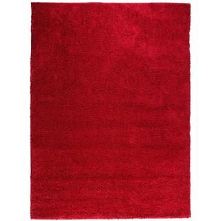 Plain Solid Shag Red Well woven Area Rug (5 X 72)