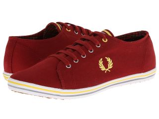 Fred Perry Kingston Twill Tipped Mens Lace up casual Shoes (Red)
