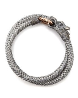 Mens Naga Nylon Cord Wrap Bracelet, Gray   John Hardy   Gray