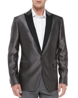 Mens Paisley Jacquard Evening Jacket, Gray   Etro   Grey (52R)