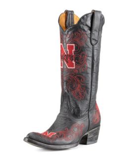 University of Nebraska Tall Gameday Boots, Black   Gameday Boot Company   Black