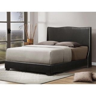 Baxton Studio Baxton Studio Duncombe Black Modern Bed With Upholstered Headboard   Queen Size Black Size Queen