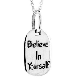 Sterling Silver "Believe in Yourself" Pendant with Chain Jewelry