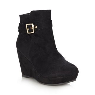 Collection Good for the Sole Black wider fit high wedge ankle boots