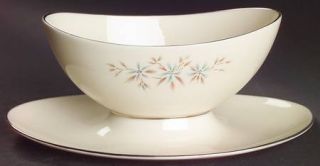 Lenox China Wyndcrest Gravy Boat with Attached Underplate, Fine China Dinnerware