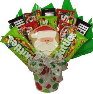 Delight Expressions™ Santa SaysHoliday Candy Bouquet for Kids   A Christmas Gift Basket Idea  Gourmet Candy Gifts  Grocery & Gourmet Food
