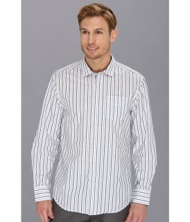 Tommy Bahama Denim Island Modern Fit Diamonds In The Stripe Shirt Mens Long Sleeve Button Up (White)