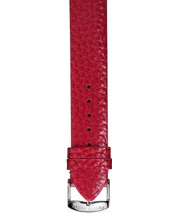 Red Grainy Calfskin Strap, 18mm