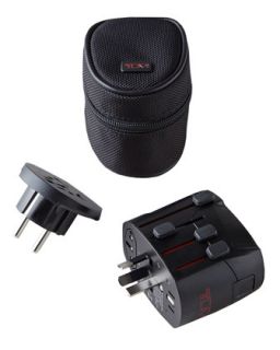 Mens Electric Grounded Adapter   Tumi   Black
