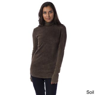 AtoZ A To Z Womens Mock Neck Antique Washed Sweater Brown Size S (4  6)