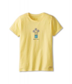 Life is good Kids Half Full Flowers Crusher Tee Girls T Shirt (Yellow)