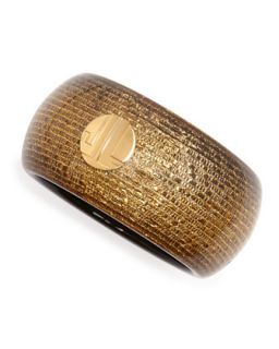 Golden Bangle with Woven Finish   Lanvin   Gold