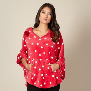 Lounge & Sleep Pink spotted fleece poncho