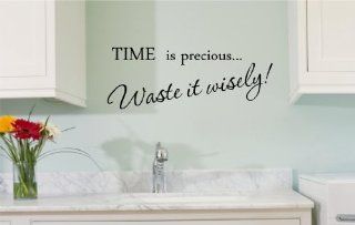 TIME is preciousWaste it wisely Vinyl wall art Inspirational quotes and saying home decor decal sticker  
