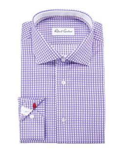 Mens Lyon Gingham Dress Shirt, Purple   Robert Graham   Purple (16.5)