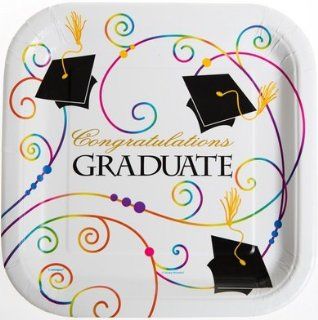 Congratulations Graduate Graduation Paper Plates 8 Count 9 Inch Square Toys & Games