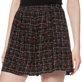 H by Henry Holland Designer black floral checked shorts