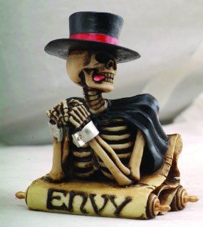 Seven Dead Sins Skull Statue Cold Cast Resin Figurine   Envy   Collectible Figurines