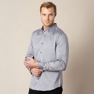 J by Jasper Conran Big and tall designer navy button down collar oxford shirt
