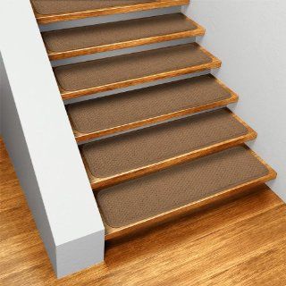 Set of 15 Skid resistant Carpet Stair Treads   Toffee Brown   8 In. X 30 In.   Several Other Sizes to Choose From   Slip Resistant Stair Treads