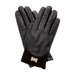 Dune Black Metal Bow Trim Leather Glove