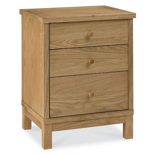 Natural oak finished Burlington bedside cabinet with 3 drawers
