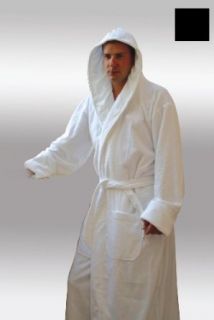 Heavy 14oz. Hooded Terry Robe W/double Stitching. Full Length 52 Inches   Several Colors Available (Black) Turkish Robe Hood Heavy Xxxl Clothing